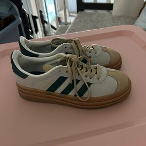 adidas Gazelle Sneakers in Green and Tan